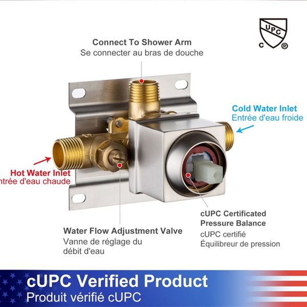 Rainlex 10-in Brushed Nickel Showerhead Single-Handle 1-Spray Square High Pressure Shower Faucet