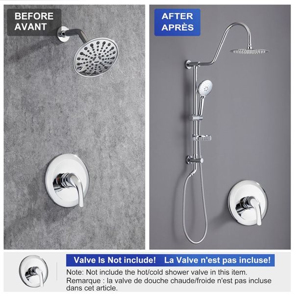 Rainlex Chrome Single-Handle Complete Shower System with Handshower