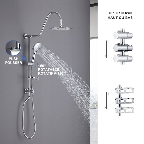 Rainlex Chrome Single-Handle Complete Shower System with Handshower