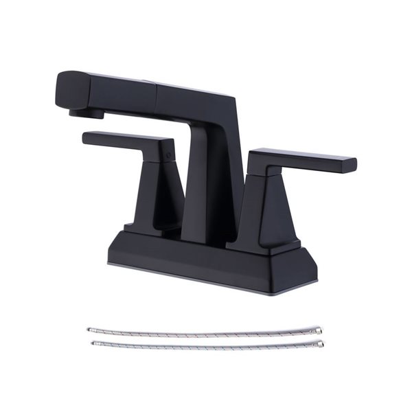 Rainlex 2-Handle Matte Black Centerset Bathroom Faucet