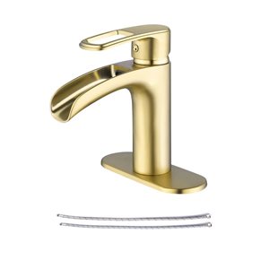 Rainlex 1-Handle Brushed Gold Single Hole Bathroom Faucet