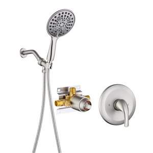 Rainlex 6-in Brushed Nickel Simple Single-Handle 6-Spray Shower Faucet with Handheld