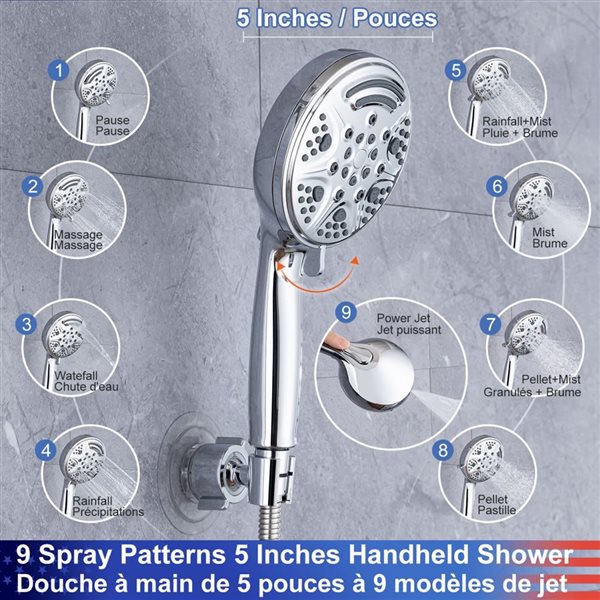 Rainlex Chrome Single-Handle Shower System with Handshower