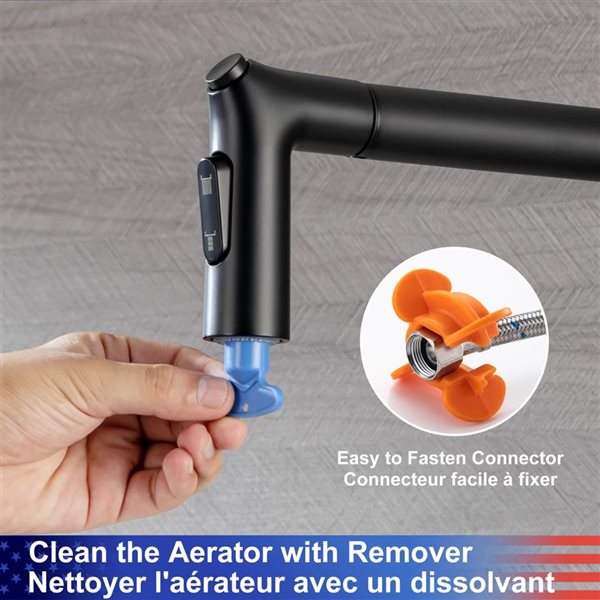 Rainlex Matte Black Single Handle Pull-Down Sprayer Kitchen Faucet