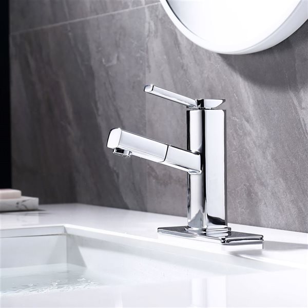 Rainlex 1-Handle Chrome Multifunctional Single Hole Bathroom Faucet