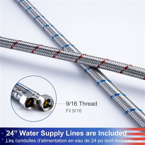 Rainlex Centerset Faucet 4-in 2-Handle Bathroom Faucet with Matte Black Drain Assembly