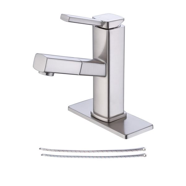 Rainlex 1-Handle Brushed Nickel Multifunctional Single Hole Bathroom Faucet