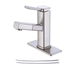 Rainlex 1-Handle Brushed Nickel Multifunctional Single Hole Bathroom Faucet