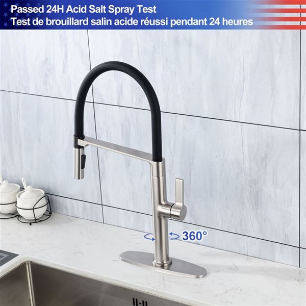 Rainlex Brushed Nickel 1-Handle Magnetic Pull Out Touch Kitchen Faucet