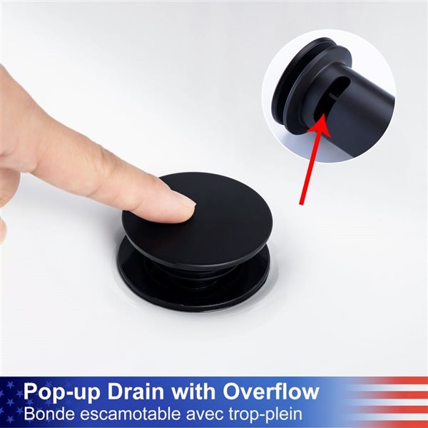 Rainlex Centerset Faucet 4-in 2-Handle Bathroom Faucet with Matte Black Drain Assembly