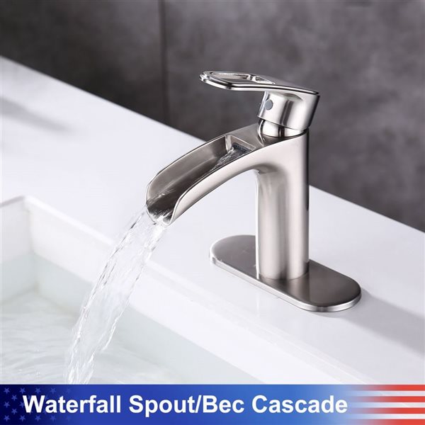 Rainlex 1-Handle Brushed Nickel Single Hole Bathroom Faucet