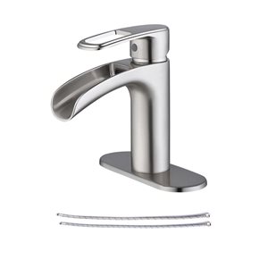 Rainlex 1-Handle Brushed Nickel Single Hole Bathroom Faucet