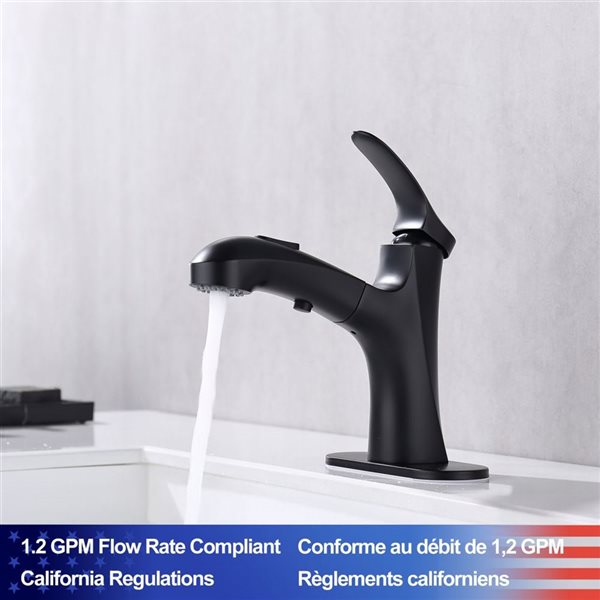 Rainlex 1-Handle Matte Black Vessel Sink Bathroom Faucet