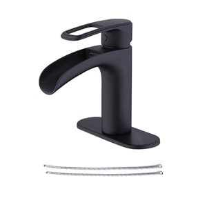 Rainlex 1-Handle Matte Black Single Hole Bathroom Faucet