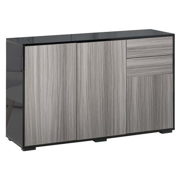 Armoire de rangement HomCom 46,1 l. x 14,2 p. x 29,1 po h. aspect bois gris vieilli avec 2 tiroirs