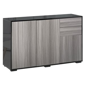 Armoire de rangement HomCom 46,1 l. x 14,2 p. x 29,1 po h. aspect bois gris vieilli avec 2 tiroirs