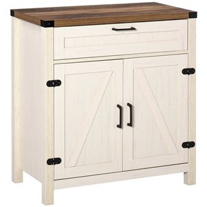 Armoire buffet HomCom 29,9 l. x 15,4 p. x 32,7 po h. en composite blanc vieilli avec tiroir/tablette réglable