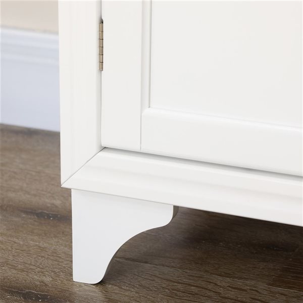 Armoire de rangement HomCom 23,6 l. x 15 p. x 66,9 po h. composite blanc avec 4 portes/1 tiroir