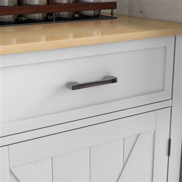 HOMCOM 41.3 W x 23.6 D x 35.6-in H White Kitchen Island w/ Drop Leaf and Storage