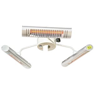 Electric Patio Heater with 3 Heating Panels, Ultra-low Glare, Silver