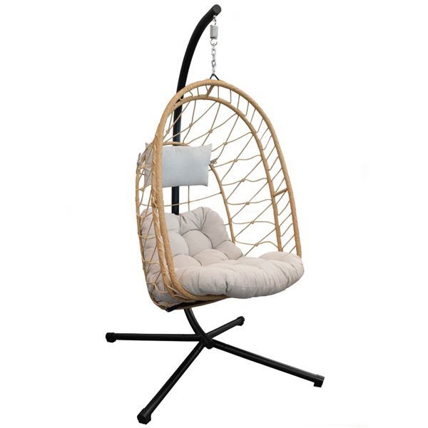 Chaise suspendue en forme d'œuf cappuccino de Vivere