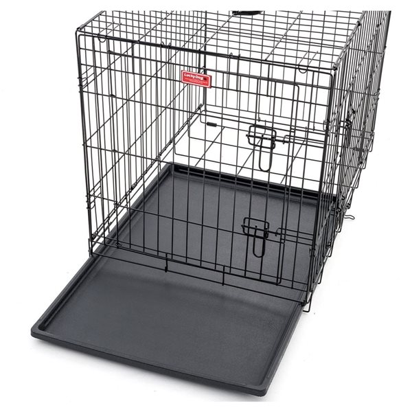 Lucky Dog Dwell Series 42 L x 28 W x 31-in H Black Sliding Door Dog Wire Crate