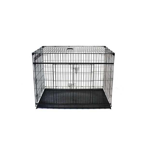 Cage pour chien grillagée noire gamme Dwell de Lucky Dog 42 L. x 28 l. x 31 po h. à porte coulissante