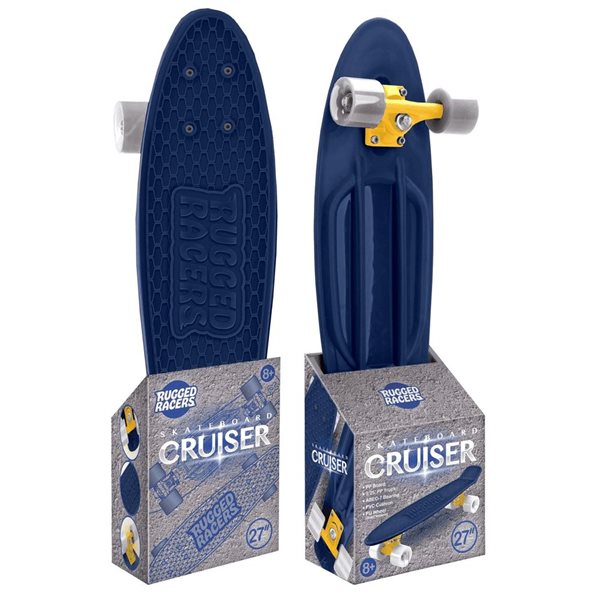 Rugged Racer 27-in Navy Plastic Skateboard Cruiser