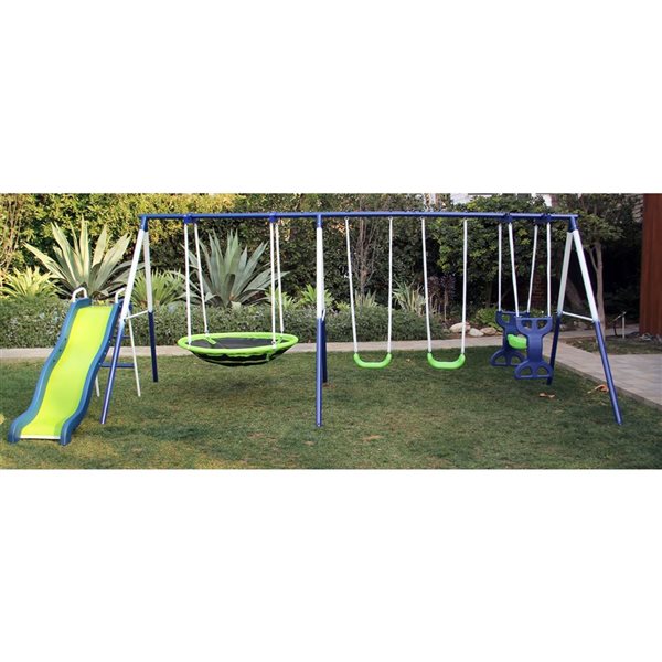 Ensemble de balançoires et glissades en métal 5 pièces Rosemead de Sportspower