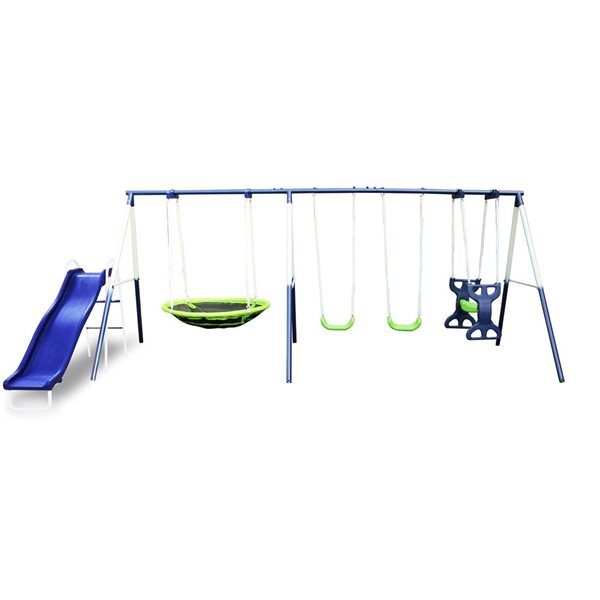 Sportspower Rosemead 5-Pc Metal Swing and Slide Set MSC-3782-BM | RONA