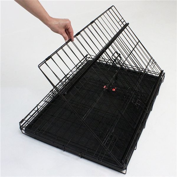 Lucky Dog Dwell Series 36 L x 24 W x 27-in H Black Sliding Door Dog Wire Crate