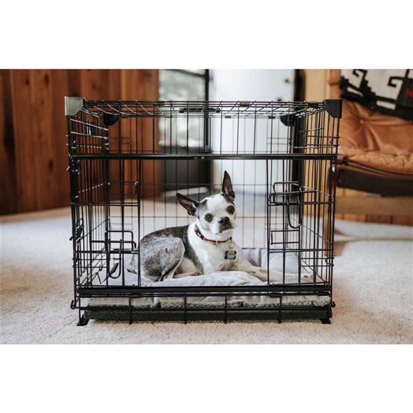 Lucky Dog Dwell Series 24 L x 18 W x 21-in H Black Sliding Door Dog Wire Crate