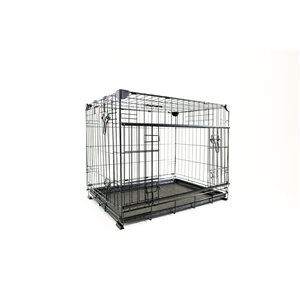 Cage pour chien grillagée noire gamme Dwell de Lucky Dog 24 L. x 18 l. x 21 po h. à porte coulissante