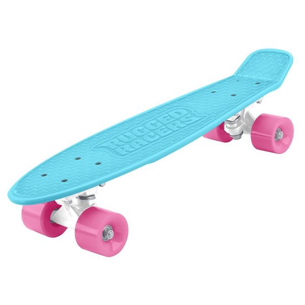 Rugged Racer 27-in Plastic Light Blue and Pink Skateboard Cruiser