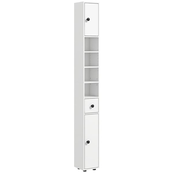 kleankin Tall Bathroom Storage Cabinet - Toilet Paper Cabinet - White