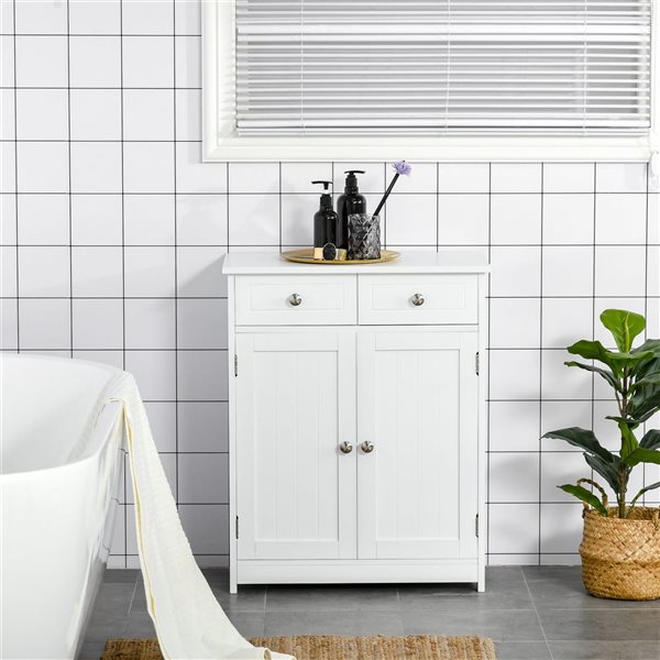 kleankin 2-door Bathroom Cabinet with Adjustable Shelf