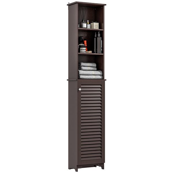 HOMCOM Bathroom Cabinet with Open Adjustable Shelf 834-242V80DR | RONA