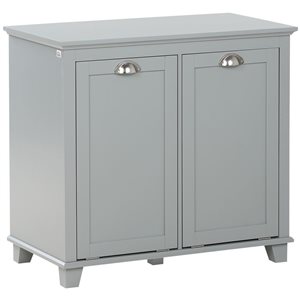 HOMCOM Tilt-out Laundry Storage Cabinet for Bathroom with 2 Hampers