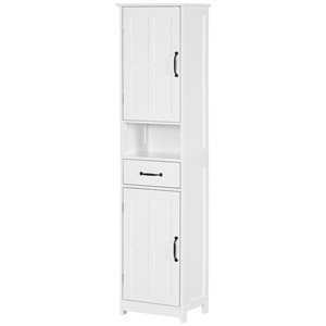 kleankin Bathroom Storage Cabinet with Open Shelf Adjustable Shelves