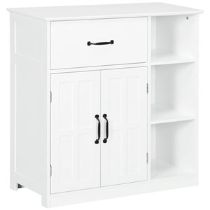 kleankin Bathroom Floor Cabinet with 3 Open Shelves and Drawer