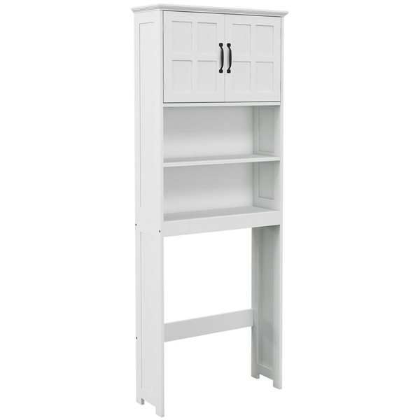 Armoire de rangement kleankin au-dessus des toilettes avec étagère, blanc