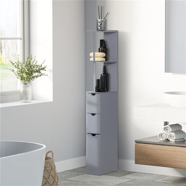 HOMCOM 53.5-in Slim Bathroom Storage Cabinet