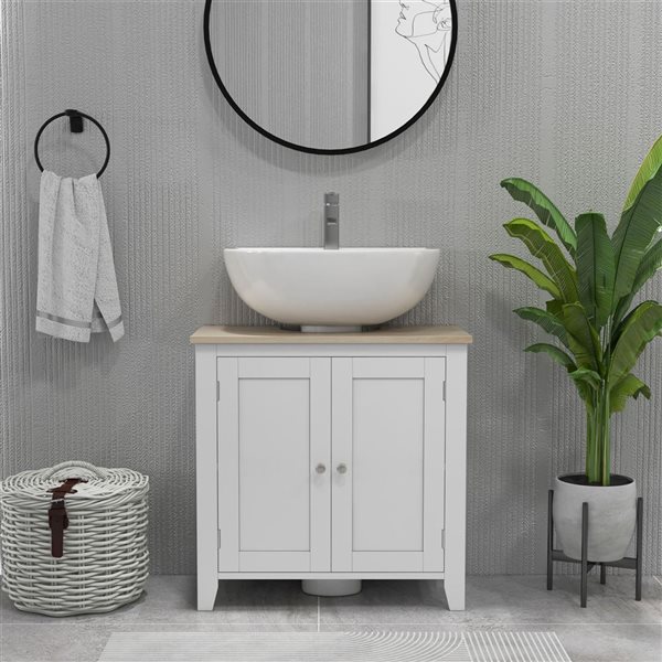 kleankin Bathroom Sink Cabinet - Under Sink Cabinet with Adjustable Shelf