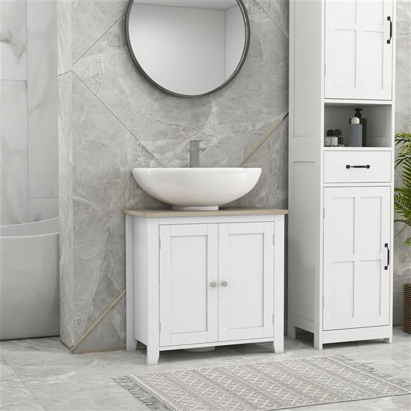 kleankin Bathroom Sink Cabinet - Under Sink Cabinet with Adjustable Shelf