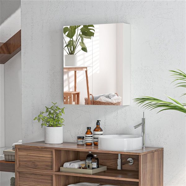 kleankin Medicine Cabinet - Wall Mounted Bathroom Mirror Cabinet