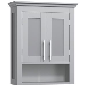 kleankin Bathroom Wall Cabinet Medicine Cabinet with Shelf - Gray