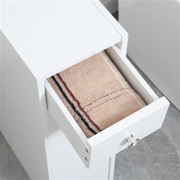 HOMCOM Narrow Toilet Paper Cabinet - Bathroom Cabinet with Drawers