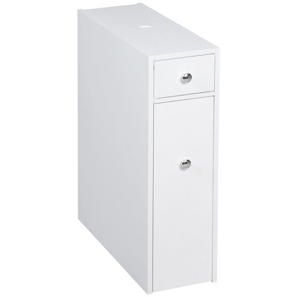 HOMCOM Narrow Toilet Paper Cabinet - Bathroom Cabinet with Drawers