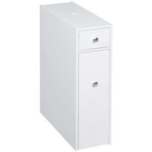 HOMCOM Narrow Toilet Paper Cabinet - Bathroom Cabinet with Drawers