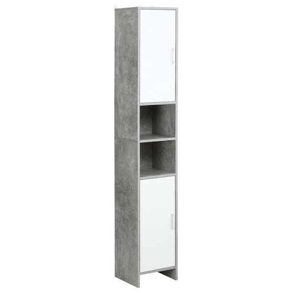 kleankin Tall Bathroom Storage Cabinet with Doors and Shelves